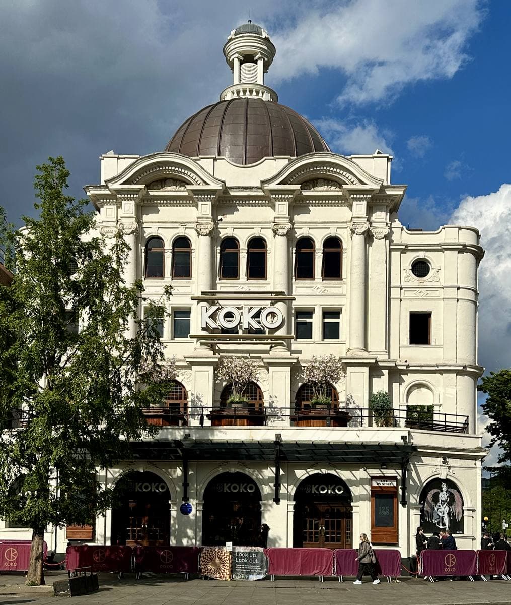 KOKO’s white domed theatre front on Camden High Street