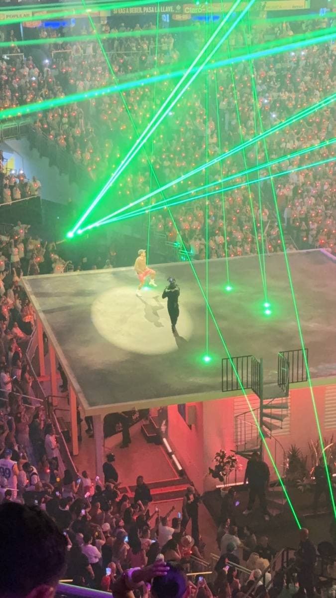 The casita stage, a small house built inside the Coliseo, lit for the 2025 residency