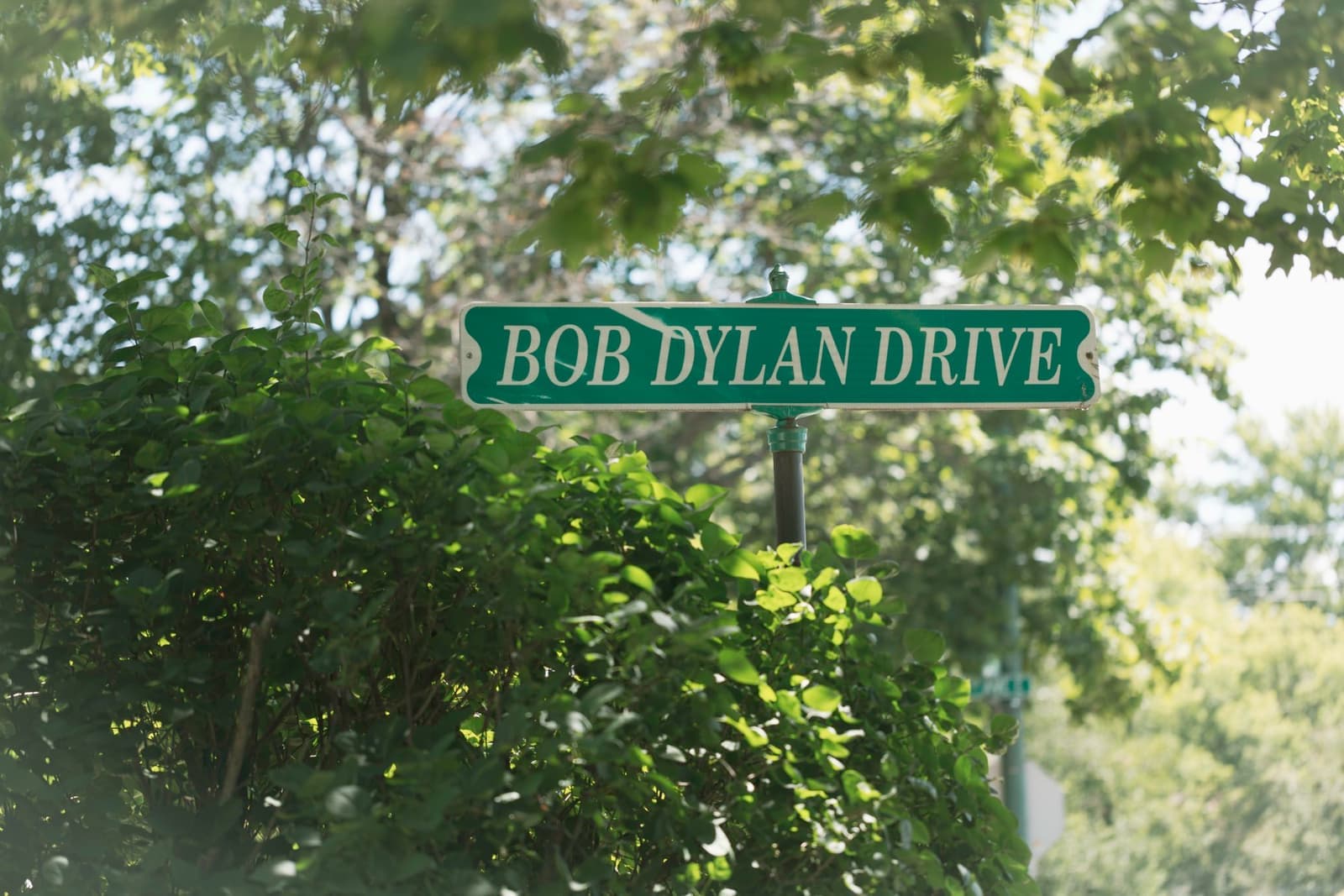 A street sign reading Bob Dylan Drive
