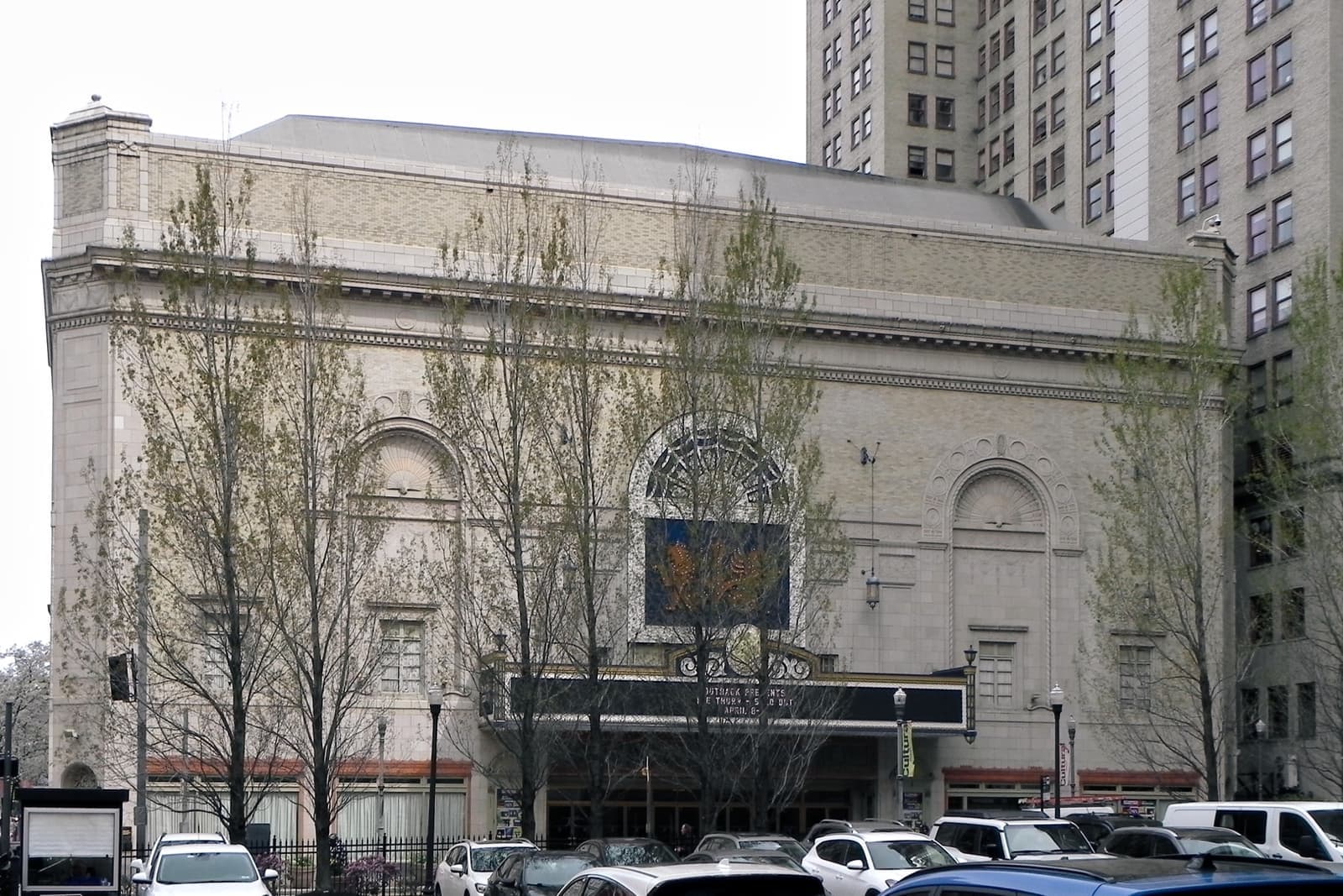 The front of the Benedum Center in Pittsburgh