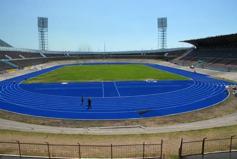 The National Stadium in Kingston with its track