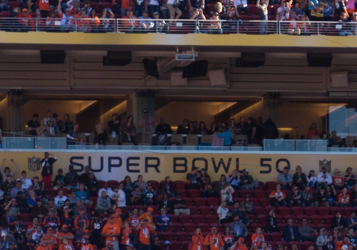 The end-zone boxes at Levi's Stadium during Super Bowl 50