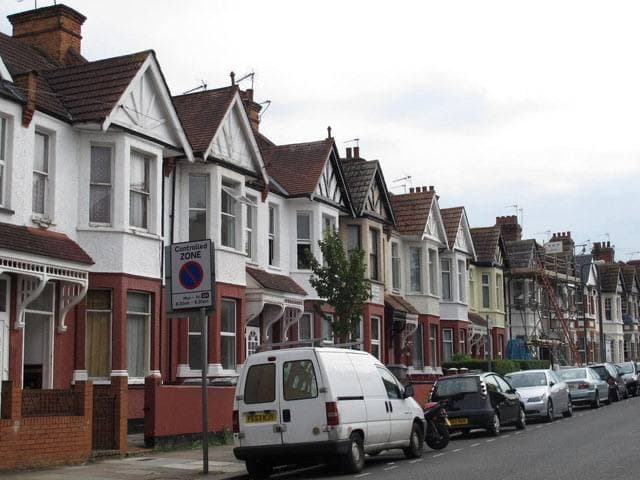 A residential street of terraced houses in Willesden