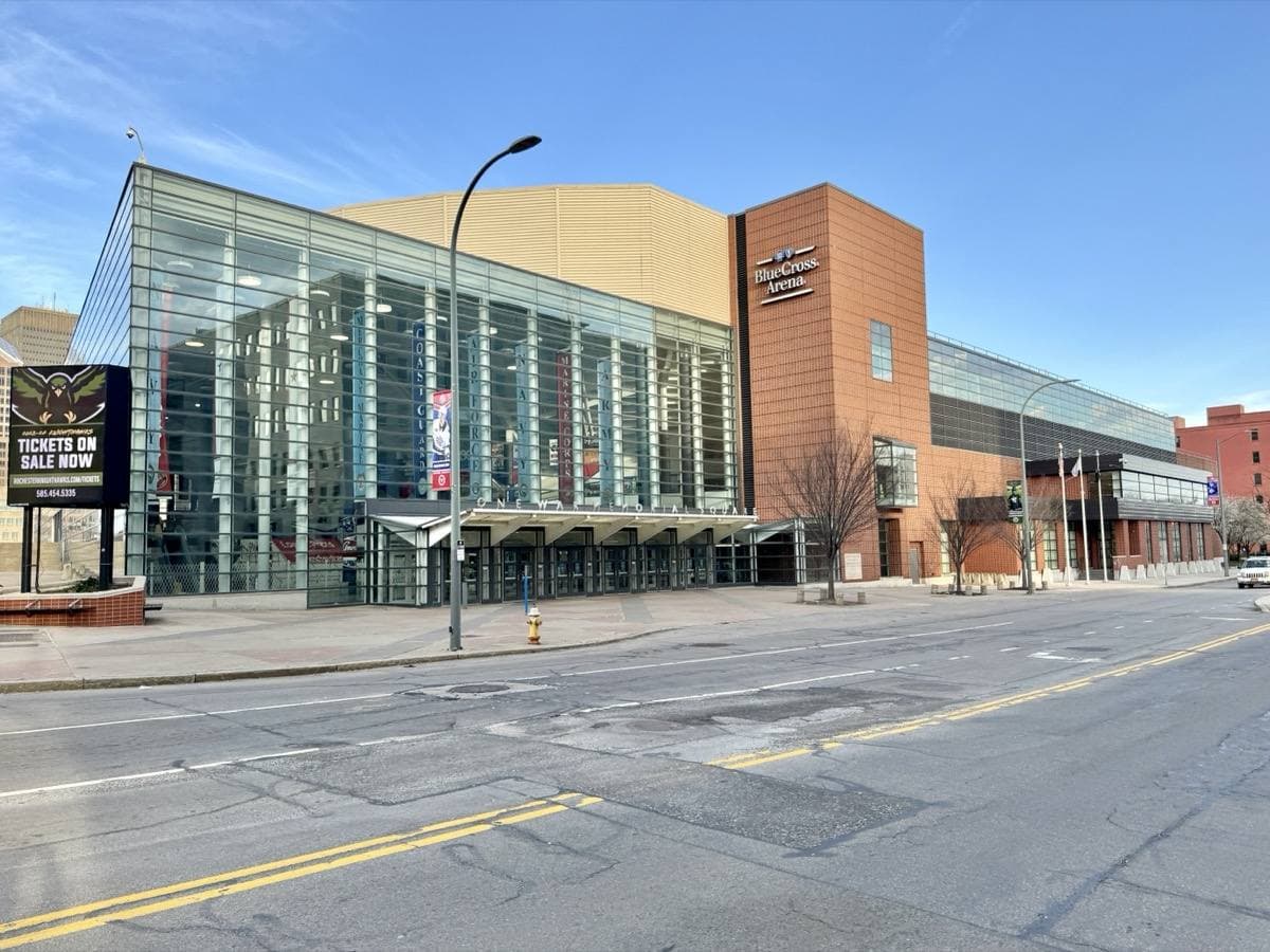 The brick and glass arena on Exchange Boulevard in Rochester