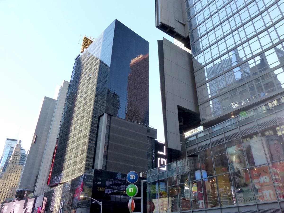 West 48th Street at Seventh Avenue with Times Square signs