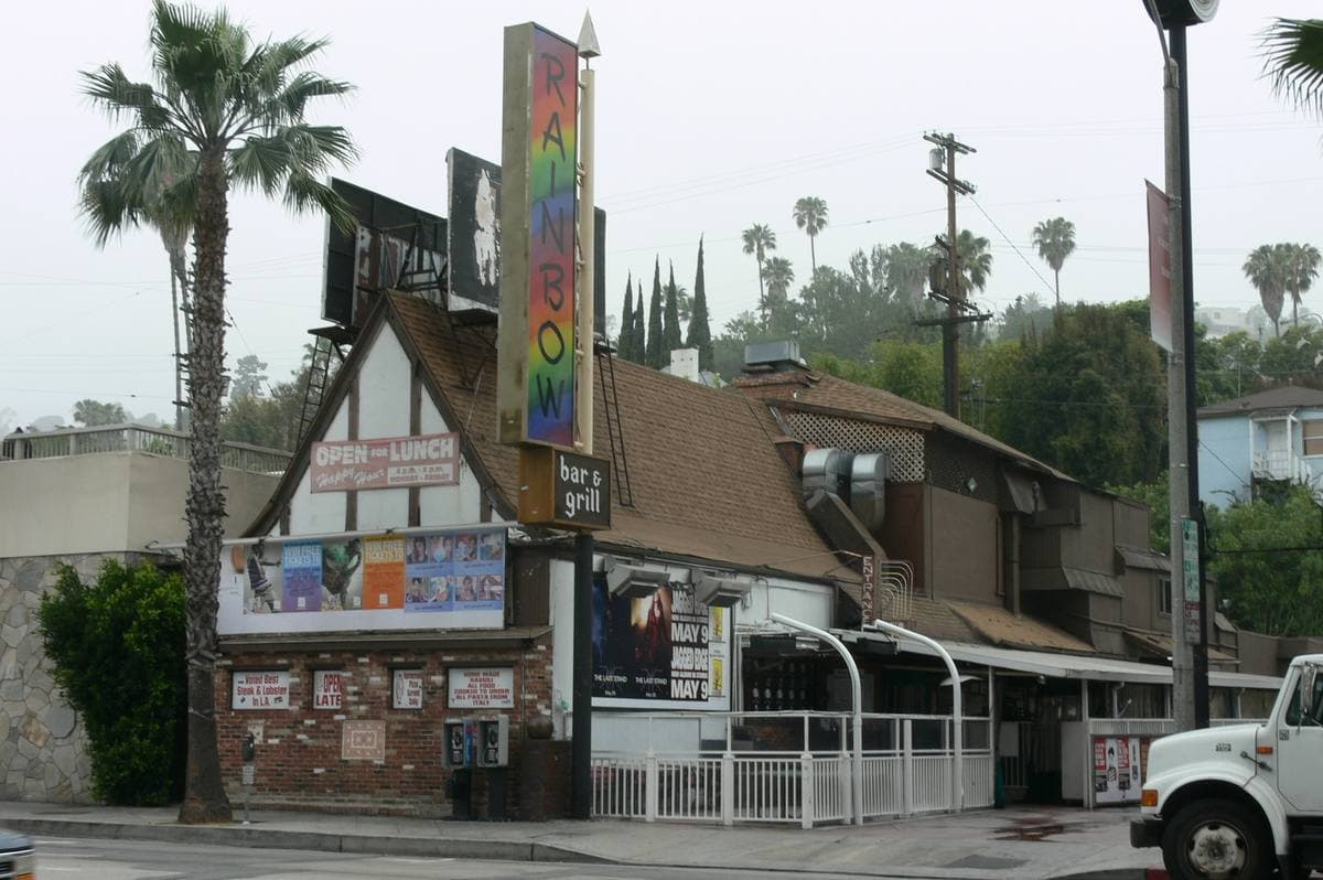 The Rainbow Bar and Grill's frontage on Sunset Boulevard