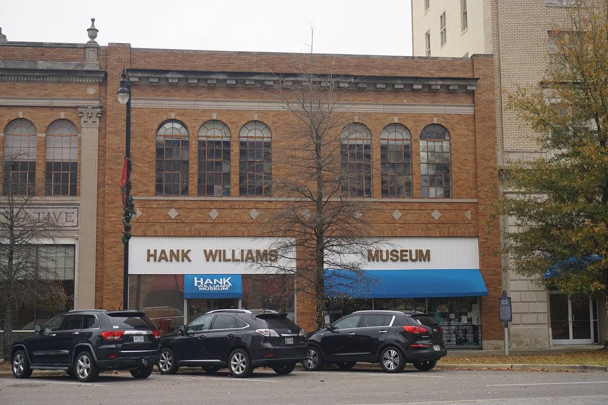 A brick shopfront museum on a downtown Montgomery street