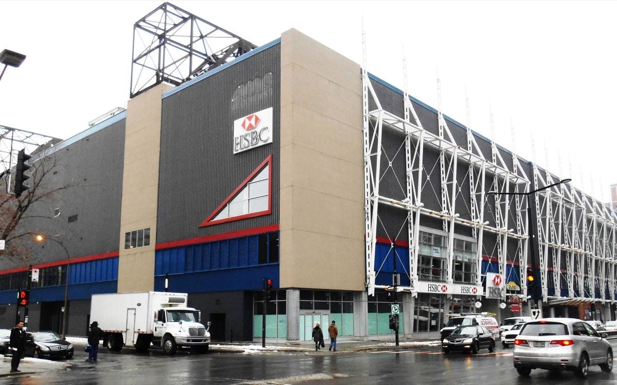 The Montreal Forum building on rue Sainte-Catherine in 2014