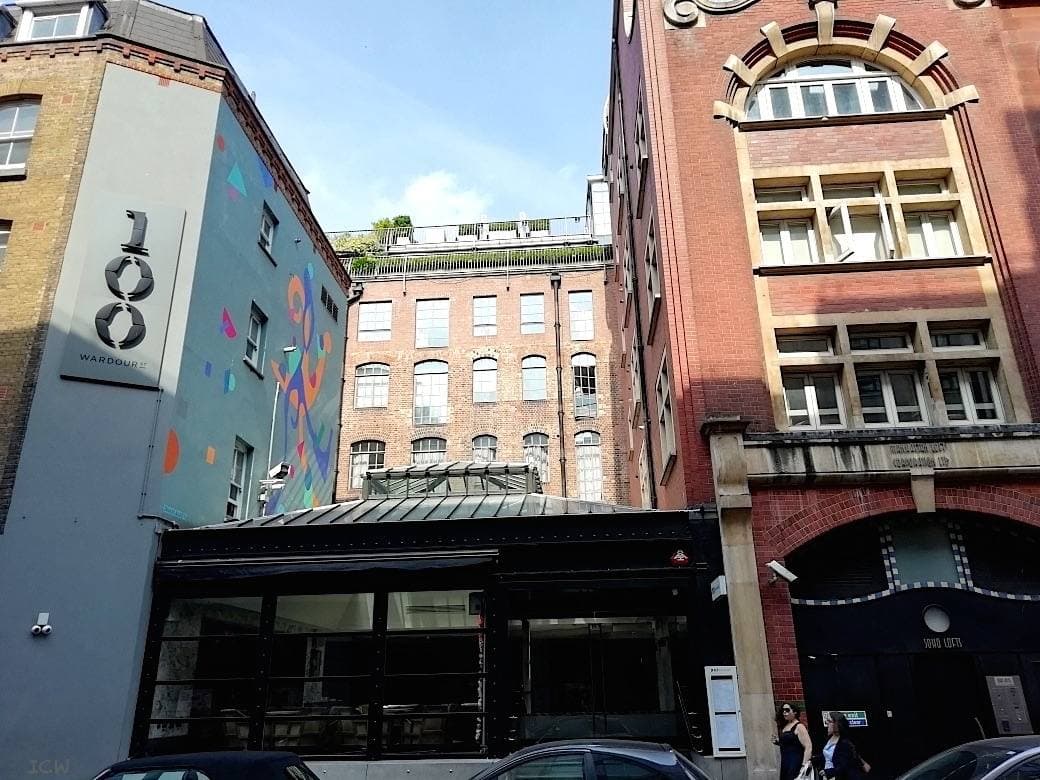 A Soho street frontage at ground level, Wardour Street