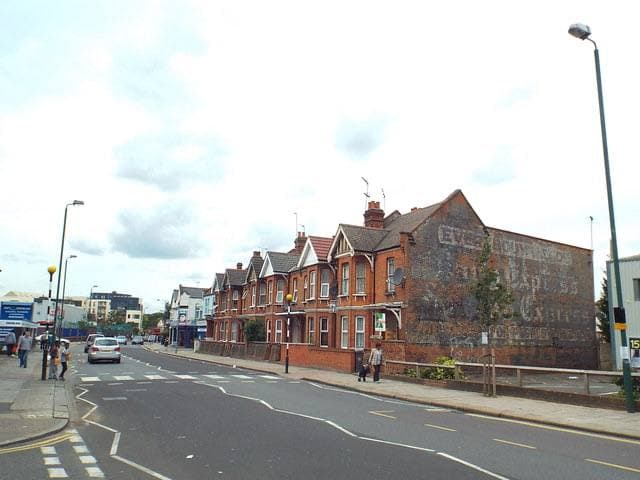 Shops along a north London high road
