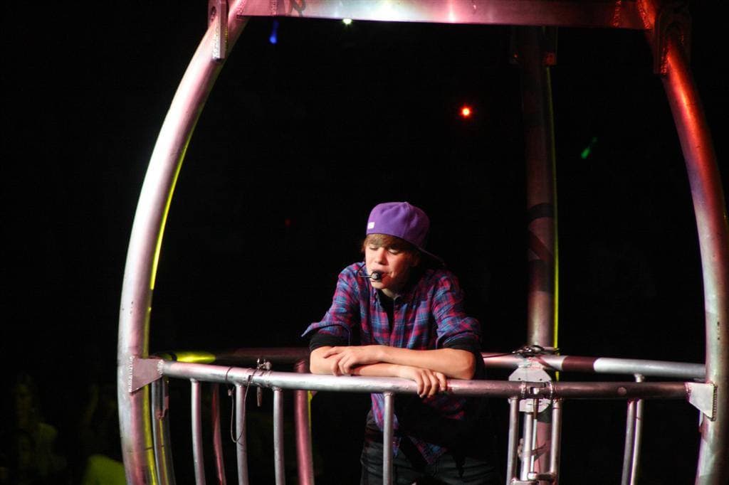 Justin Bieber on stage in August 2010