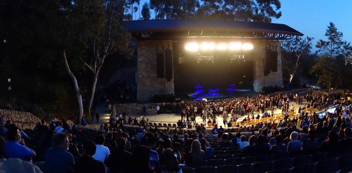 The Santa Barbara Bowl amphitheatre full for a concert