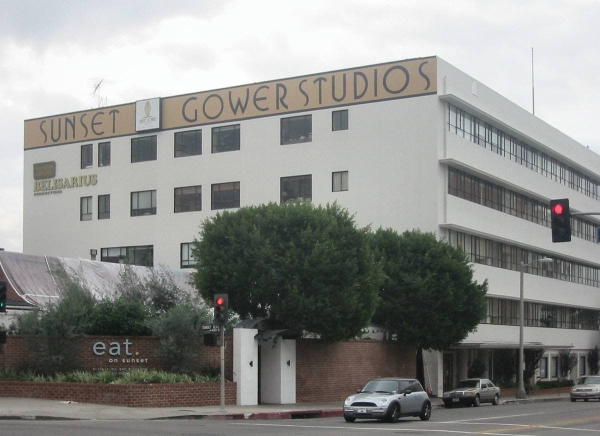The gate of Sunset Gower Studios on Sunset Boulevard