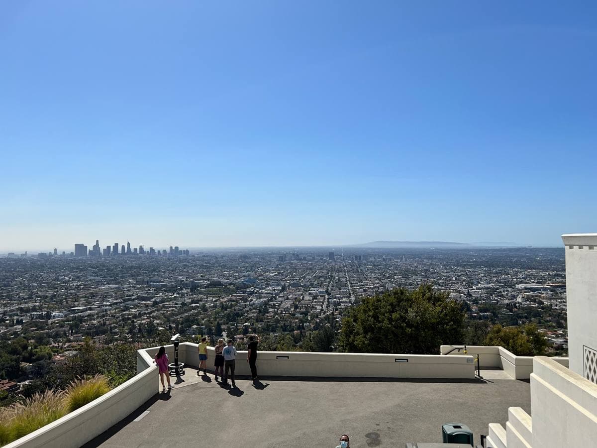 Downtown Los Angeles towers seen across the city from Griffith Observatory