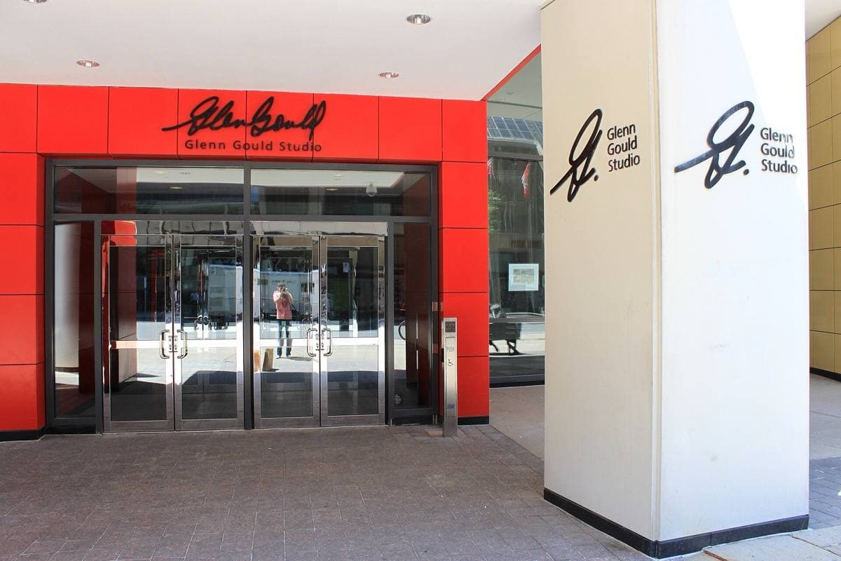 The entrance to the Glenn Gould Studio in Toronto