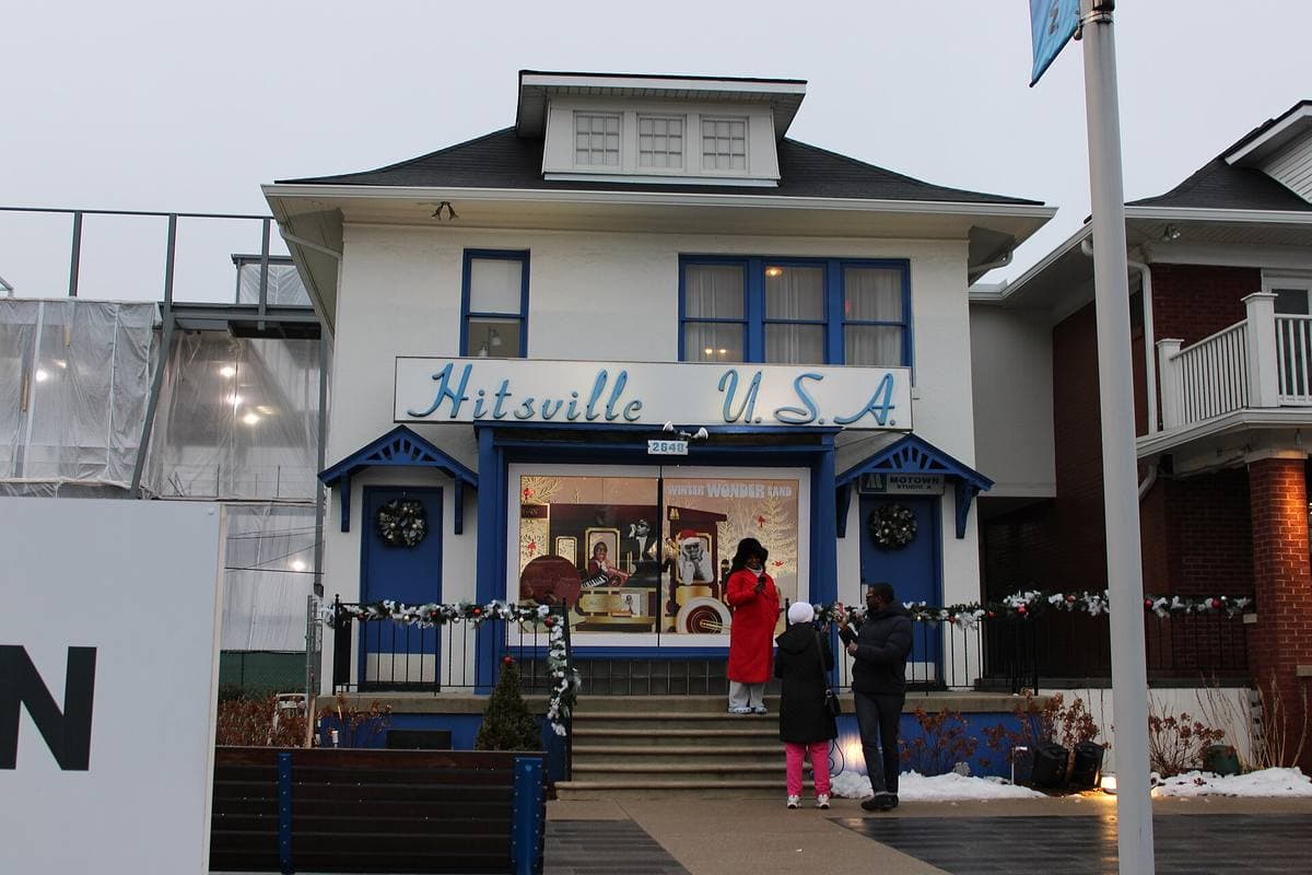 The white two-storey house of Hitsville U.S.A. with its sign across the front