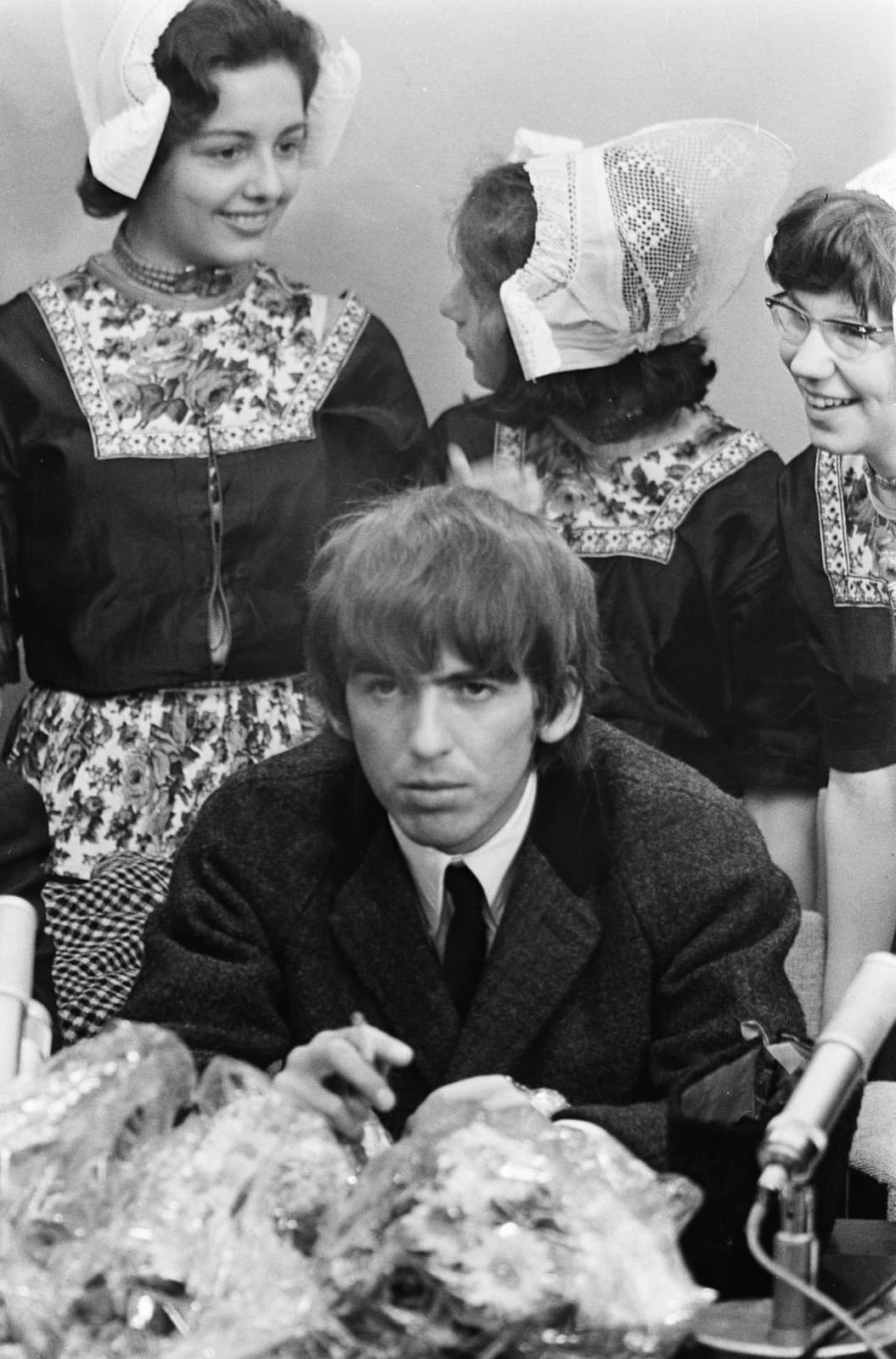 George Harrison at a press conference
