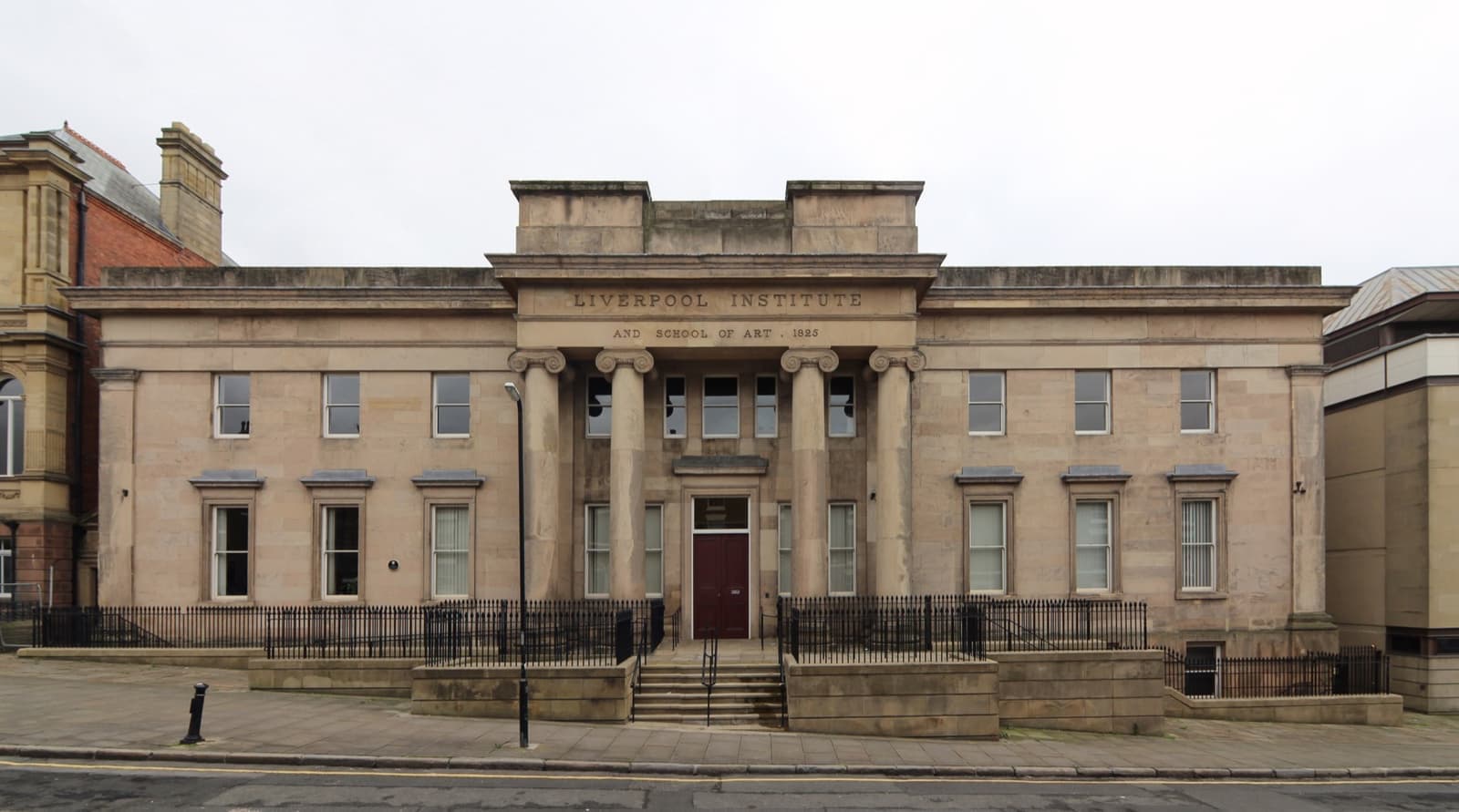 A columned classical school front