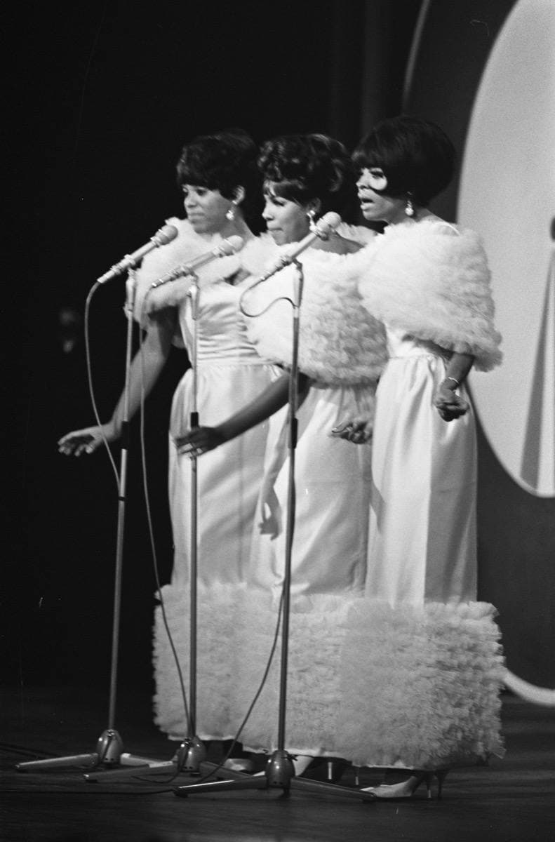 The three Supremes in matching gowns at the 1965 Grand Gala du Disque