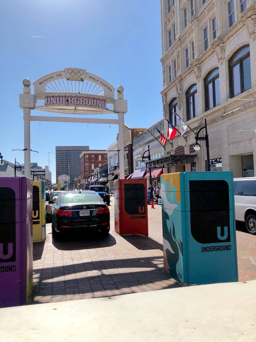 The Underground Atlanta sign above a street entrance downtown