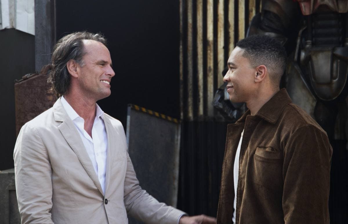 Walton Goggins and Aaron Moten on a dressed set at SXSW