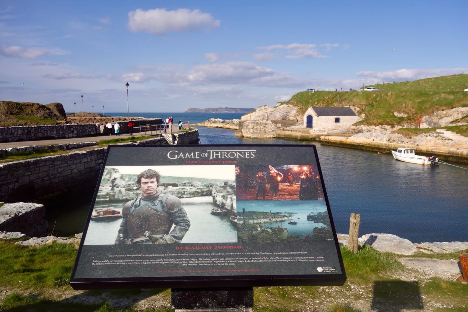 A small stone harbour on a rocky coast