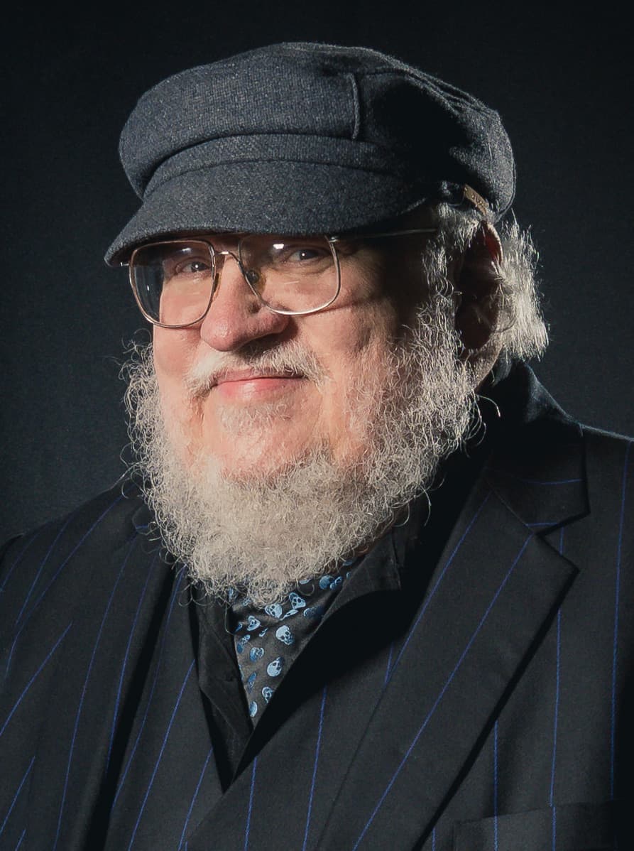 George R.R. Martin in a cap at Worldcon