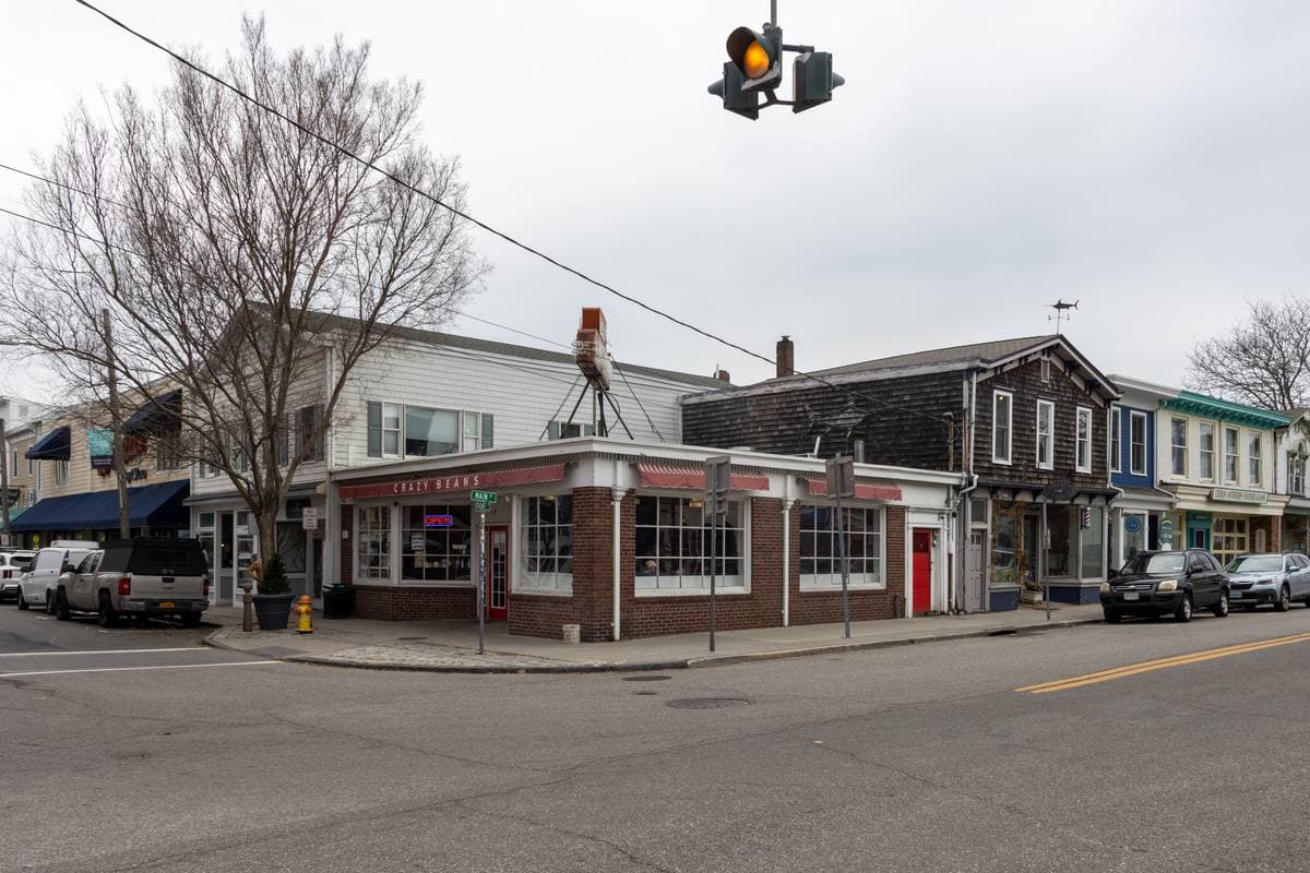 Greenport village street on Long Island