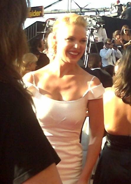 Katherine Heigl with blonde hair, smiling