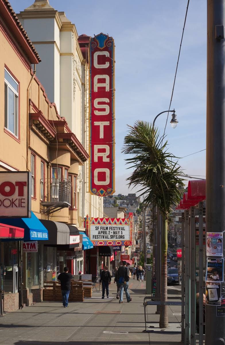 The tall vertical CASTRO sign above the theatre entrance