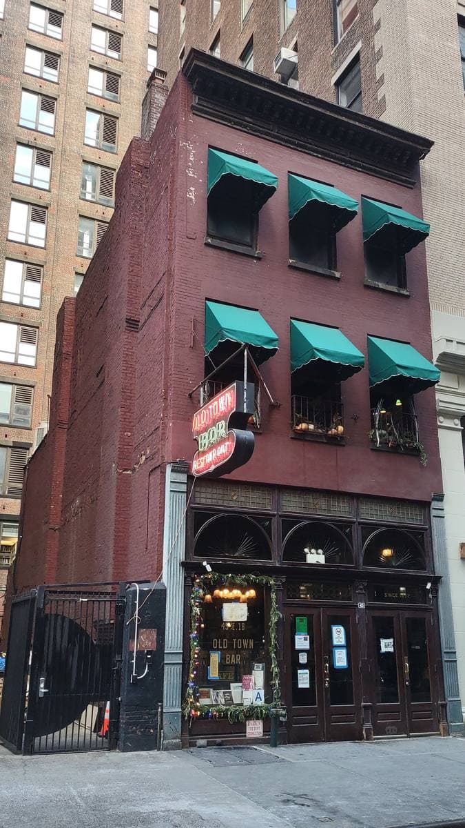 The Old Town’s narrow front on East 18th Street on a sunny winter day