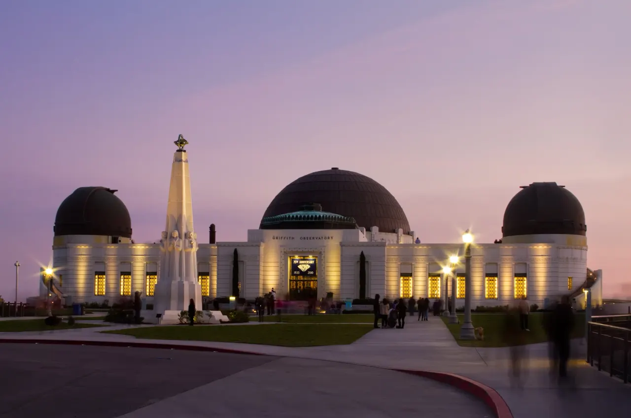 Griffith Observatory above Los Angeles at dusk