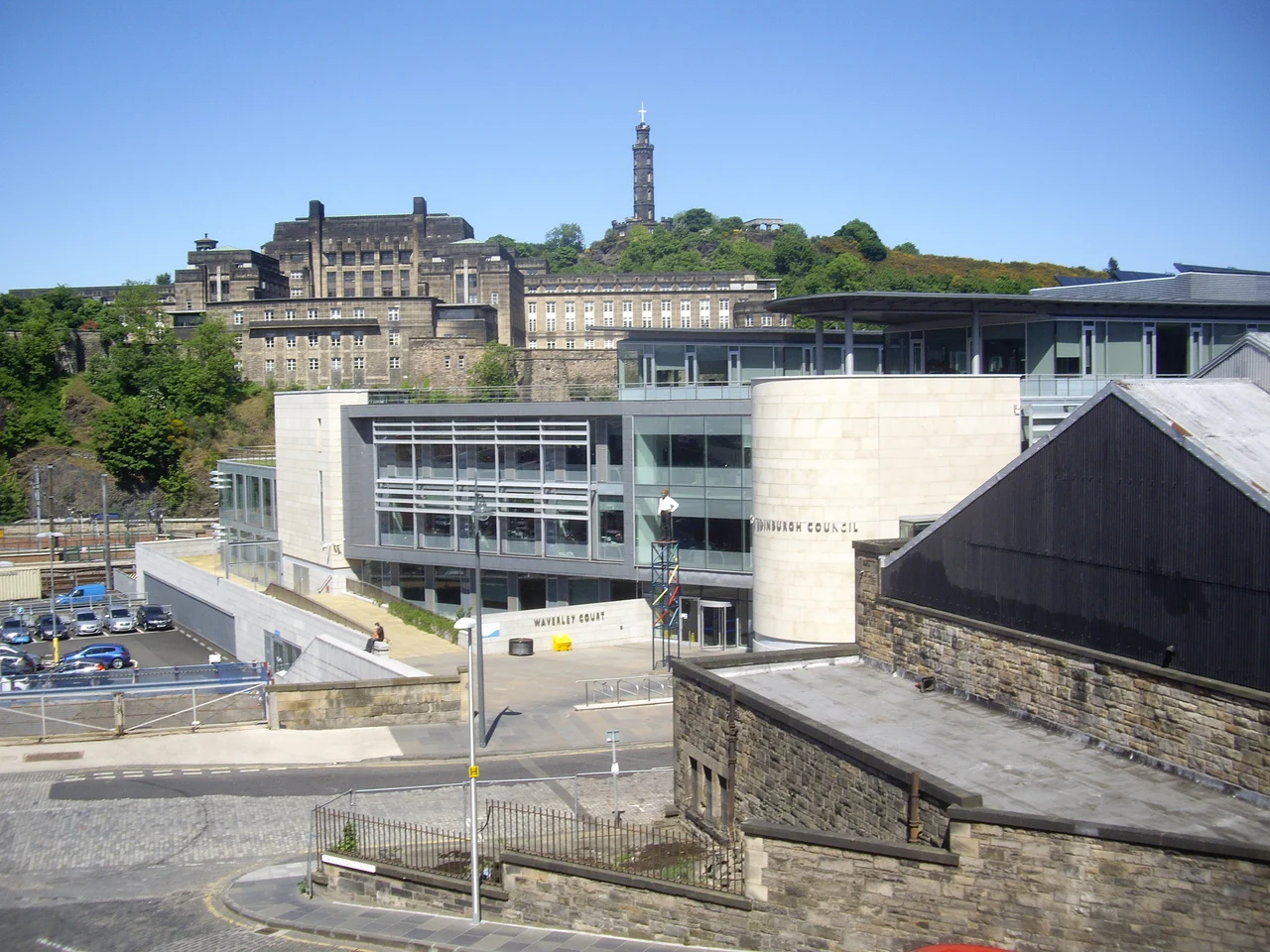 View of Waverley Court — Creative Scotland offices at filming