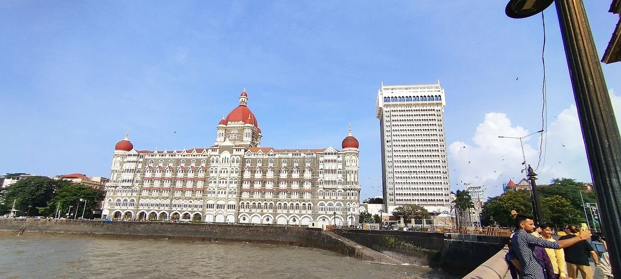 Taj Mahal Palace Hotel beside Mumbai harbour