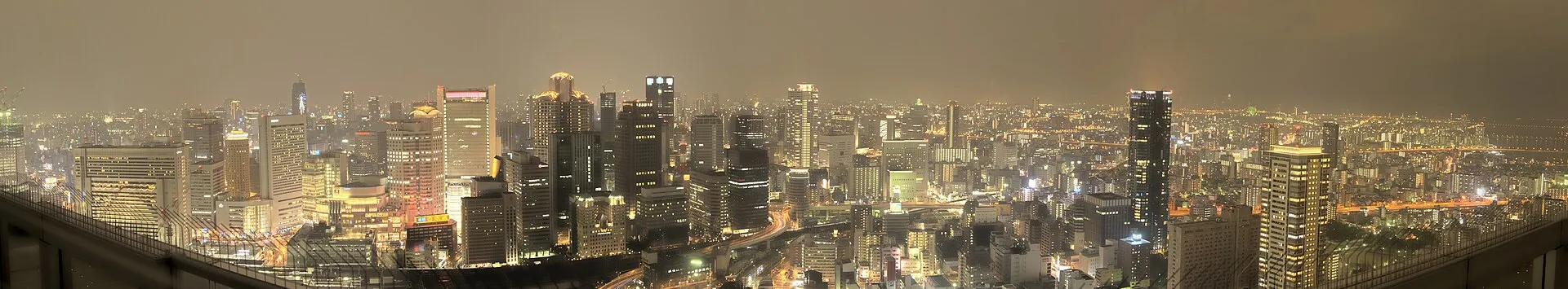 Osaka — Osaka skyline at night from Umeda Sky Building