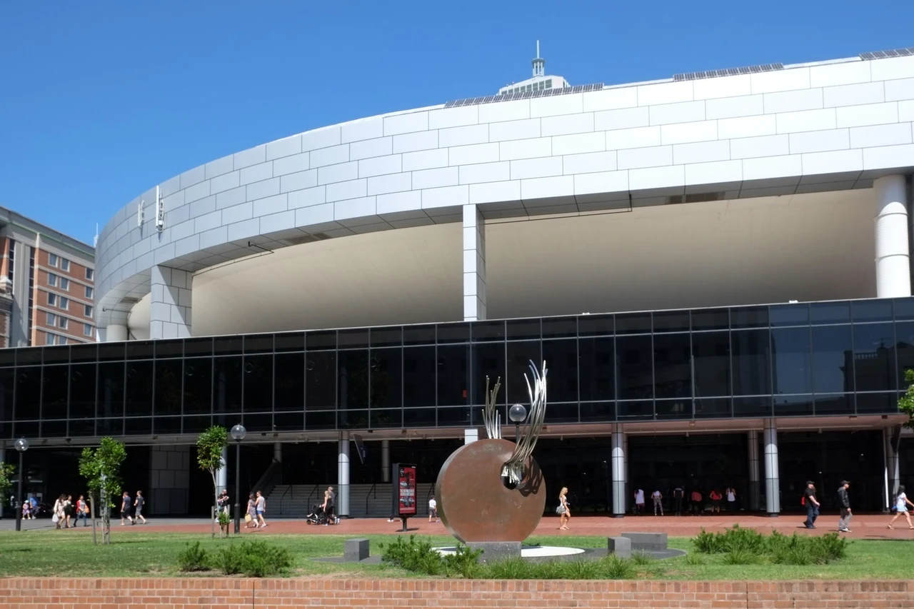 Western exterior of the former Sydney Entertainment Centre