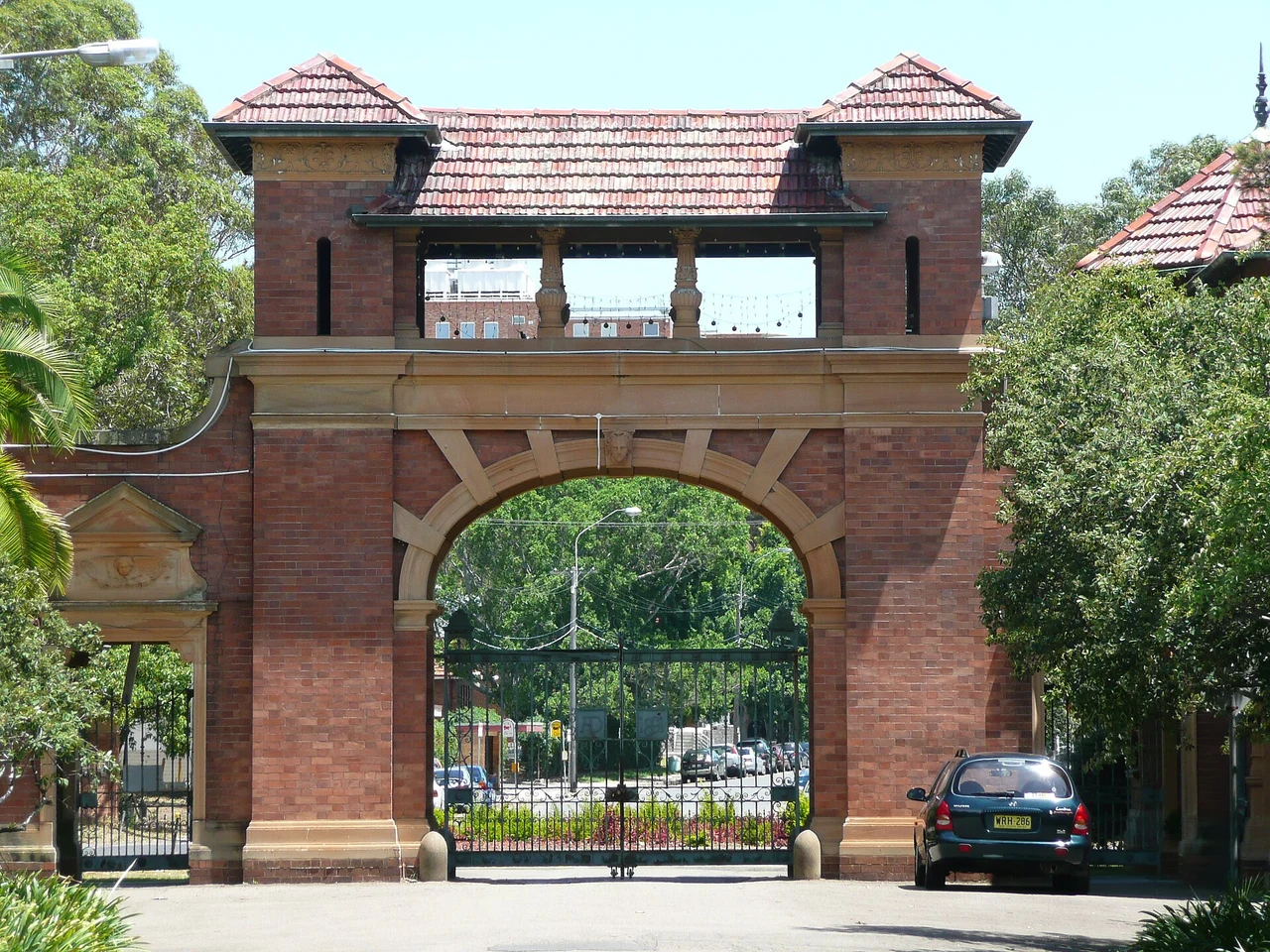 Brick entrance gateway of the former Thomas Walker Hospital, later Rivendell