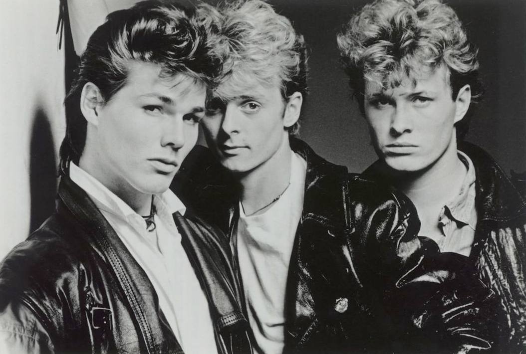 The three members of a-ha in a 1985 press photograph