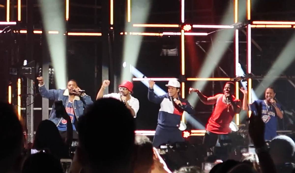 Bruno Mars performing at the MTV Europe Music Awards in 2016
