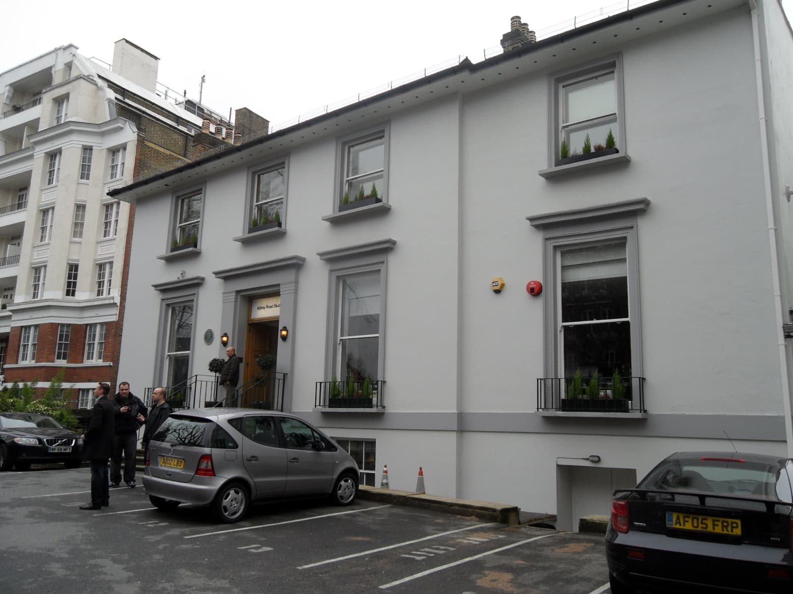 The white front of a Georgian studio building