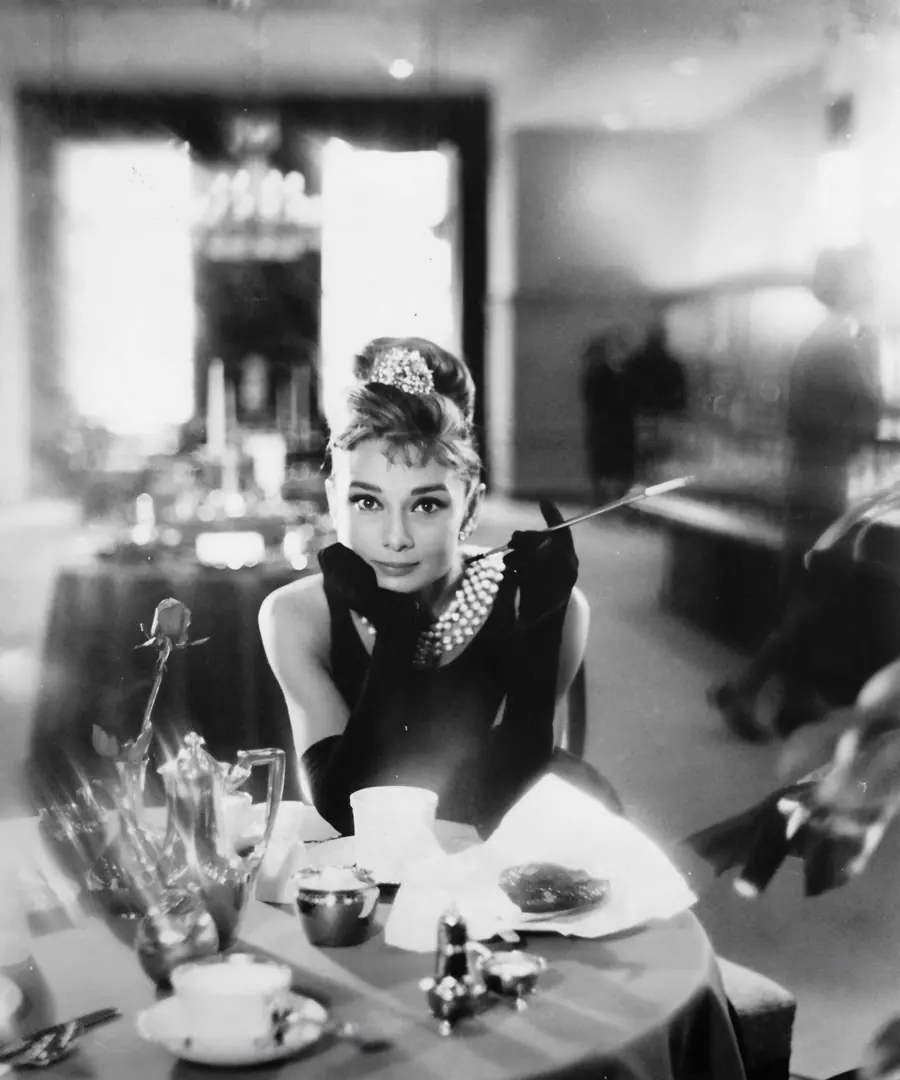 Audrey Hepburn as Holly Golightly in a 1961 Breakfast at Tiffany’s publicity still