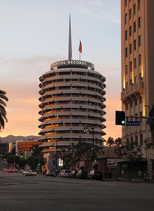 Location photograph of Capitol Records Building