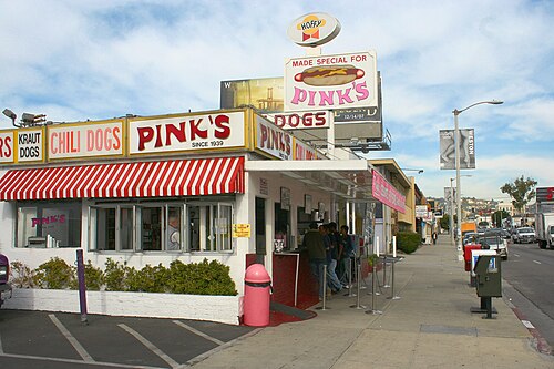 Location photograph of Pink’s Hot Dogs