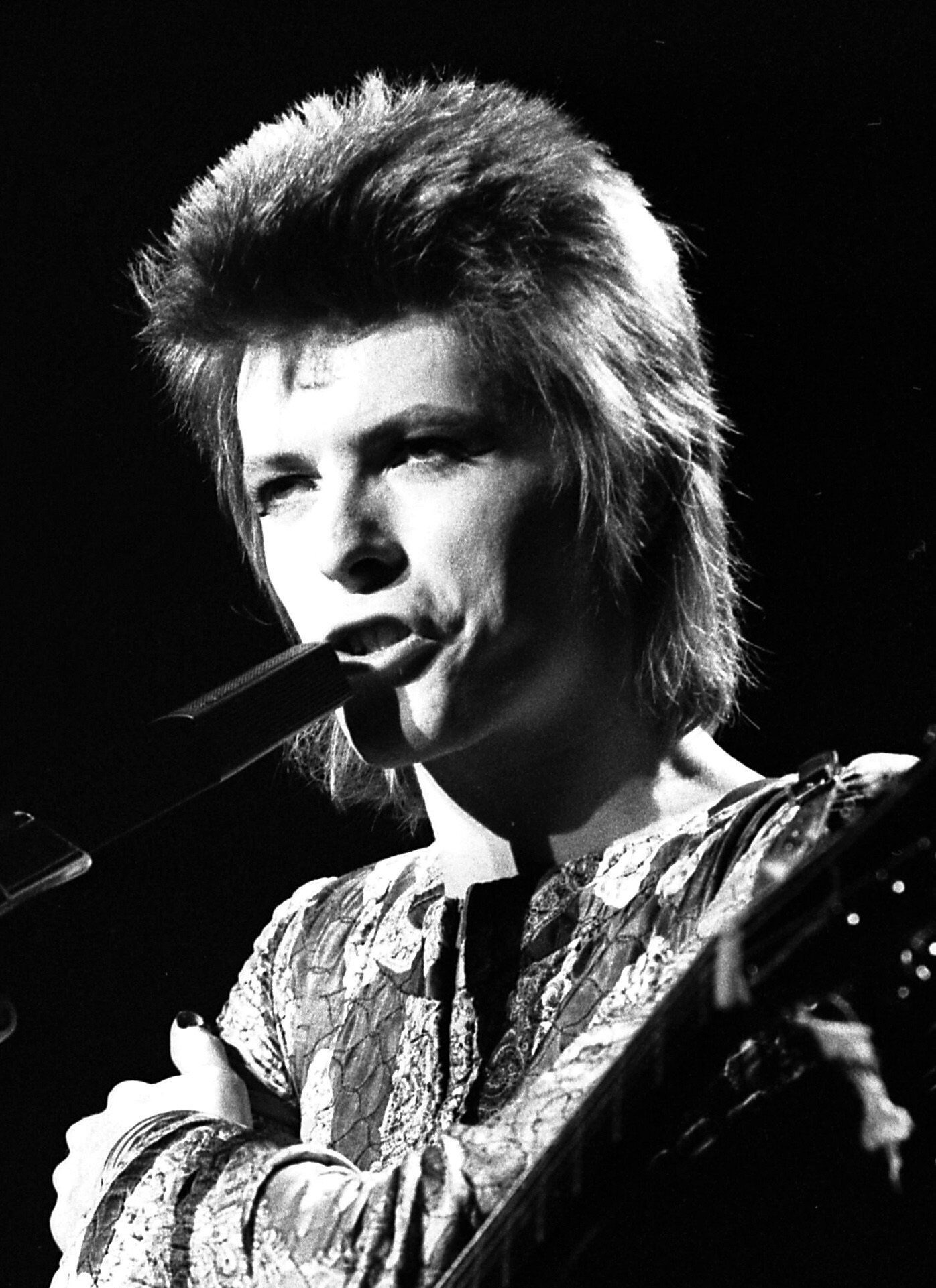 David Bowie performing as Ziggy Stardust in 1972